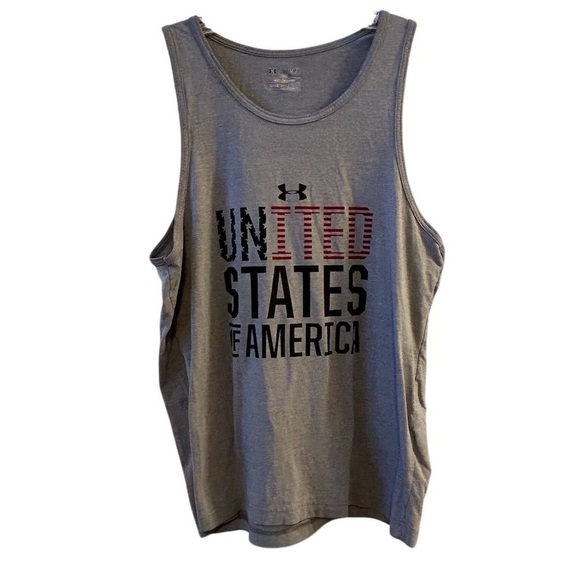 Under Armour Men's USA Graphic Tank Top Gray Size M - Picture 1 of 8